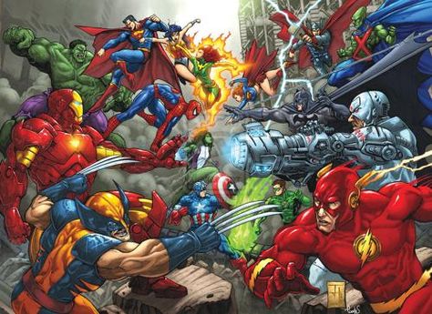 Marvel VS DC: Clash of Heroes Dc Comics Vs Marvel, Marvel And Dc Crossover, Comic Manga, Marvel Vs Dc, Batman Vs, Ms Marvel, Superhero Theme, Marvel Vs, Superhero Movies