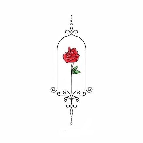 Beauty And The Beast Rose Tattoo Simple, Tbhk Tattoo Ideas, Mulan Tattoo Minimalist, Disney Small Tattoo Ideas, Beauty And The Beast Rose Tattoo, Belle Tattoo, Beauty And The Beast Tattoo, Magic Runes, Sister Tattoos