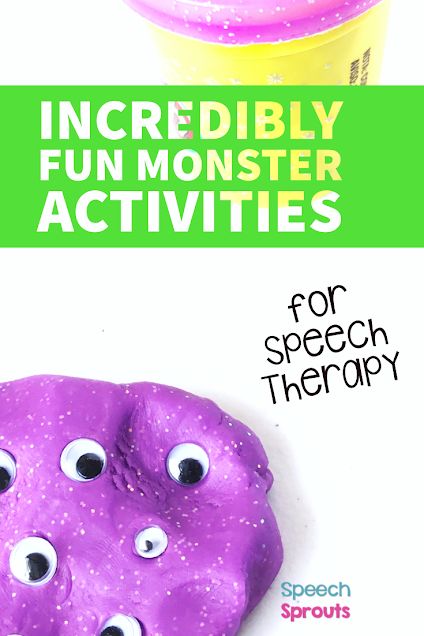 Monster Theme Activities, Big Green Monster Craft, Preschool Speech Therapy Activities, Speech Therapy Books, Halloween Speech Therapy Activities, Speech Therapy Themes, Speech Therapy Activities Preschool, Activities For Speech Therapy, Speech Crafts