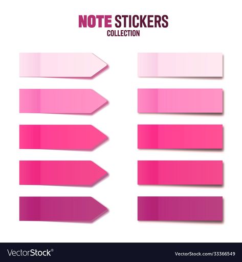 Sticky Notes Collection, Pink Sticky Notes, Stickers Colorful, Sticky Paper, Flag Vector, Sticky Notes, Adobe Illustrator, Vector Free, Vector Images