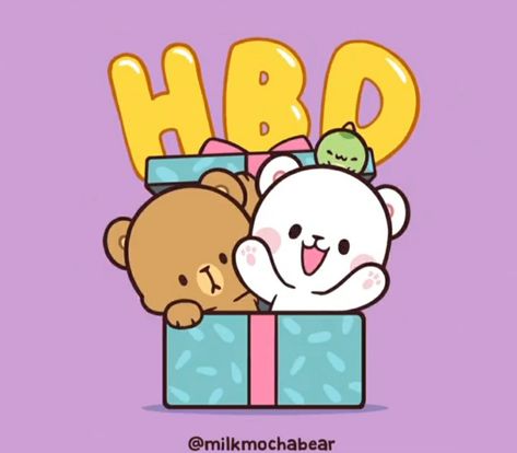 Milk And Mocha, Winnie The Pooh Drawing, Happy Birthday Drawings, Happy Birthday Cat, Happy Birthday Cards Diy, Hand Lettering Cards, Birthday Card Drawing, Friend Birthday Quotes, Milk & Mocha