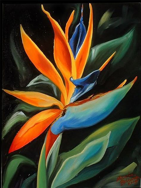 bird of paradise pictures | Art: Bird of Paradise by Artist Marcia Baldwin Paradise Painting, Paradise Pictures, Bird Of Paradise Flower, Birds Of Paradise Flower, Tropical Art, Bird Of Paradise, Flower Art Painting, Bird Illustration, Birds Of Paradise