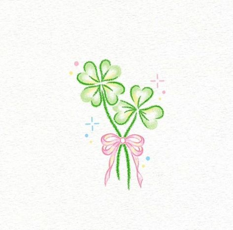 Four Leaf Clover Doodle, Four Leaf Clover Tattoo Design, Four Leaf Clover Aesthetic, Minimal Doodles, Four Leaf Clover Drawing, Clover Drawing, Leaf Doodles, Tattoo Parlor, Getting Bored