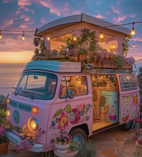 Freetime Activities, Cute Vans, Hippie Car, Camper Diy, Colorful House, Kombi Home, Hippie Bus, Combi Volkswagen, Campervan Life