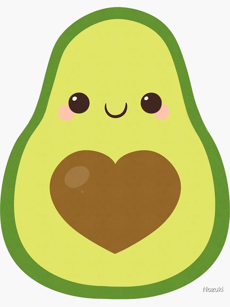 Cute Sticker Pictures, Cute Avocado Sticker, Avocado Painting Cute, Cute Sticker Ideas Easy, Avocado Drawings, Cute Avocado Drawing, Avocado Drawing, Avocado Picture, Avocado Clipart