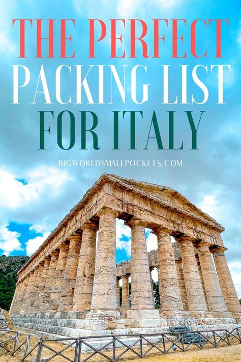 Want to know exactly what to wear in Italy and how to pack properly for a trip to this country? Then here's a complete guide and checklist to help you you do just that! | #italytravel #packingtips Italy Checklist Packing, Pack For Italy, What To Pack For Italy, Italy In May, What To Wear In Italy, Pack For A Trip, Italian Beaches, Filtered Water Bottle, Trip To Italy