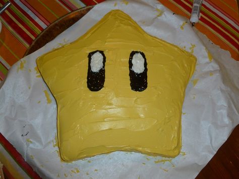 mario star cake - Google Search Mario Star Cake, Mario Star, Star Cake, Super Mario Party, Bday Cake, Mario Party, Theme Parties, Oh Well, Boys Birthday