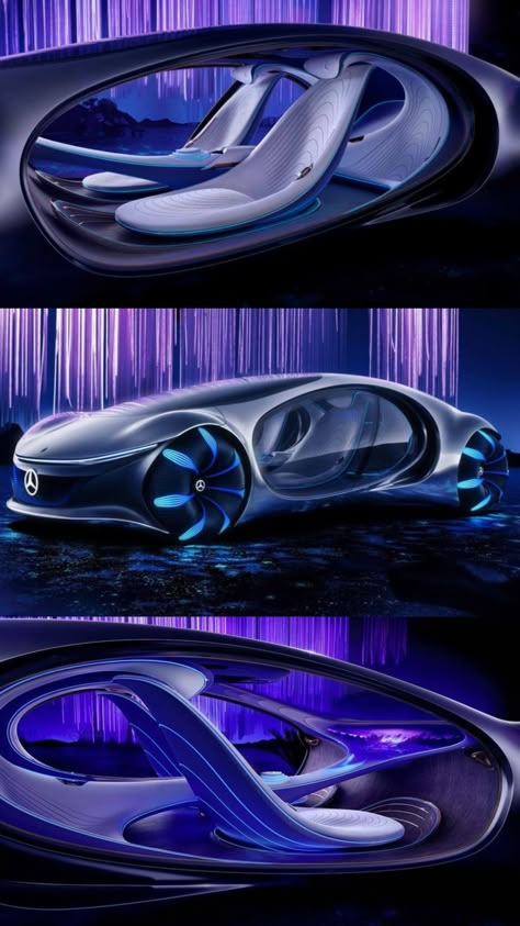 Futuristic Car Aesthetic, Mercedes Concept Car, Avtr Mercedes, Futuristic Car Interior, Futuristic Mercedes, Future Car Design, Mercedes Benz Vision Avtr, Mercedes Vision Avtr, Mercedes Avtr