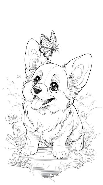 Coloring Book Pages Mandala, Printable Puppy Coloring Pages, Coloring Pages To Print Free Printables, Free Coloring Pages Printables Adults, Colouring Pages For Adults Printable Free, Puppy Coloring Pages Free Printable, Cute Coloring Pages For Adults, Animal Coloring Pages Free Printable, Corgi Coloring Pages