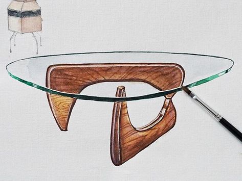 Iconic Noguchi Table, 1944, by Isamu Noguchi for Herman Miller company. . Легендарный столик Noguchi, 1944 год, для компании Herman Miller. Sketch Furniture, Table Sketch, Drawing Rendering, Noguchi Table, Table Drawing, Furniture Drawing, Noguchi Coffee Table, Furniture Design Sketches, Interior Architecture Drawing