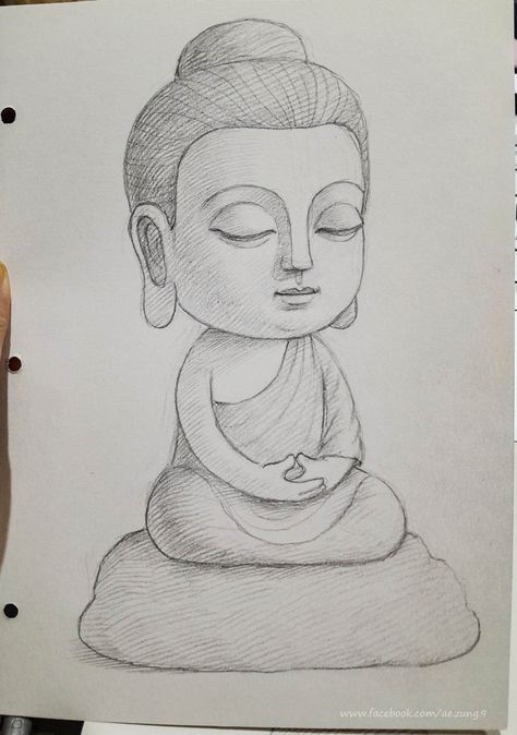 Buddha Drawing, Hand Art Kids, Buddhist Art Drawing, Buddha Art Drawing, Disney Drawings Sketches, Little Buddha, Easy Cartoon Drawings, Pop Art Drawing, Pencil Sketch Images