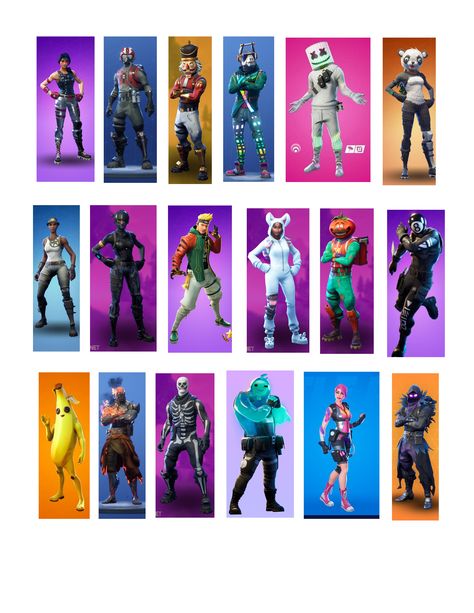 Print these Fortnite skins and use as game board markers in your math centers. Fortnite Photo Booth, Fortnite Images To Print, Fortnite Printables Free Images, Skins Dress, Xbox Birthday Party, Printable Lables, Fortnite Download, Paintball Birthday, Writing Expressions