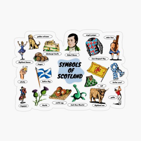 Scotland Stickers, Scotland Symbols, Flag Of Scotland, United Kingdom Flag, Robert Burns, Tartan Scarf, Small Tattoos For Guys, Edinburgh Castle, Travel Stickers