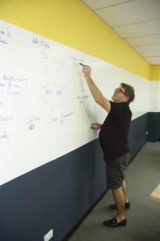 Love how the People at Co Works Australia use Smart Wall Paint. Great idea using two other colours either side.. Writable Wall, Whiteboard Paint, Whiteboard Wall, Painting Wallpaper, Whiteboard, Wall Paint, White Board, Home Decor Decals, Australia