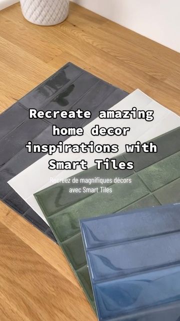 The Smart Tiles on Instagram: "DIY your dream home decor with Smart Tiles.————— Recréez votre décor de rêve avec Smart Tiles. #diyhomedecor #diy #smarttiles #peelandsticktiles" Smart Tiles Bathroom, Smart Tiles Backsplash, Tile Table, Smart Tiles, Instagram Diy, Fireplace Tile, Kitchen Tiles Backsplash, White Kitchen Cabinets, Stick On Tiles