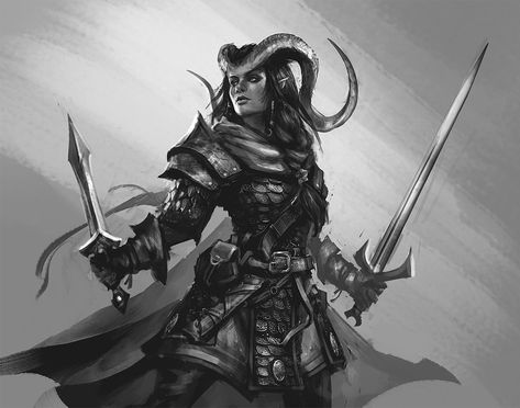 Daily 292 by Takeda11 Female Tiefling, Dnd Tiefling, Fantasy Stuff, Dungeons And Dragons Characters, Fantasy Images, Dark Elf, Fantasy Warrior, Fantasy Rpg, Fantasy Inspiration