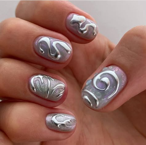 Pigeon Nails, Ambre Nails, Look Like An Angel, Short Natural Nails, Short Nail Inspo, Euphoria Nails, Small Nails, Mens Nails, Happy Nails