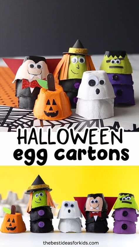 Halloween Eggs, Bricolage Halloween, Witch Ghost, Halloween Memes, Fun Halloween Crafts, Halloween Arts And Crafts, Egg Cartons, Egg Carton Crafts, Folding Origami