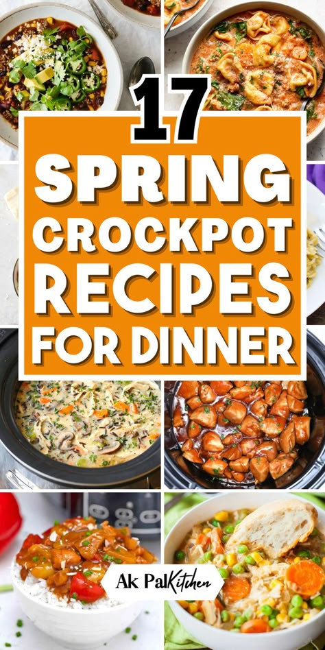 Enjoy hassle-free dinners with our flavorful collection of spring Crockpot recipes for dinner. These easy spring recipes bring the taste of the season to your table. From comforting slow cooker spring dishes and hearty crockpot soups, and crockpot side dishes to crockpot chicken recipes, vegetarian crockpot recipes,  and delightful crockpot pasta dishes, we've got your cravings covered. Dive into the goodness of springtime slow cooker stews and relish the essence of spring crockpot dinners. Spring Crockpot Recipes, Crockpot Sunday Dinner, Healthy Stews, Crockpot Recipes For Dinner, Vegetarian Soups And Stews, Spring Soup Recipes, Summer Slow Cooker Recipes, Crockpot Side Dishes, Easy Spring Recipes