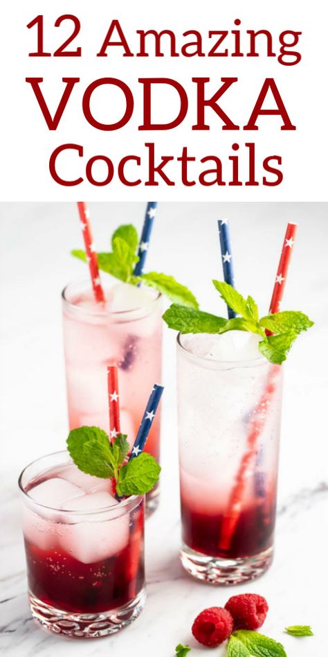 12 EASY Vodka Cocktails! A collection of simple and easy vodka drink recipes that will see you through Spring and Summer!! #Cocktails #vodka Easy Vodka Cocktails, Vodka Drinks Easy, Painkiller Cocktail, Cocktails Vodka, Vodka Cocktails Easy, Vodka Recipes Drinks, Spicy Cocktail, Coctails Recipes, Winter Drink