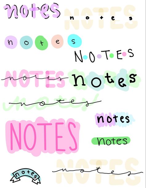 Class Notes Aesthetic Ipad, Aesthetic School Board Ideas, Aesthetic Notes For Beginners, Poster Title Ideas Aesthetic, Cute Ways To Decorate Your Notes, Aesthetic Note Title Ideas, Cute Aesthetic Notes Ideas, Title Asthetic Ideas, Cute Homework Notes