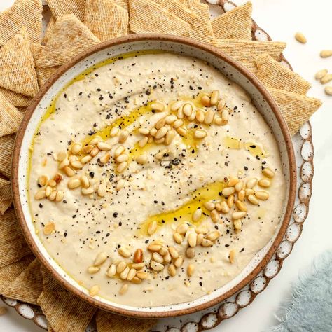 Pine Nut Hummus Pine Nut Hummus Recipe, Pine Nut Hummus, Pine Nut Recipes, Hummus Recipes, Creamy Hummus, Focaccia Bread Recipe, Pine Nut, Homemade Hummus, Yotam Ottolenghi