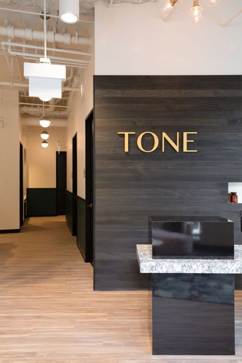 TONE Dermatology Clinic - Healthcare Snapshots Luxury Dermatology Clinic, Modern Medical Office Design, Waiting Room Design Medical, Clinic Waiting Room Design, Medical Spa Interior Design, Dermatology Clinic Interior Design, Medspa Decor, Healthcare Snapshots, Ada Restroom