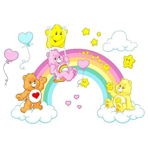 Care Bears Art, Care Bears Birthday Party, Black Wall Stickers, Care Bear Tattoos, Transparent Wall, Care Bear Party, Care Bears Vintage, Care Bear Birthday, Care Bears Cousins