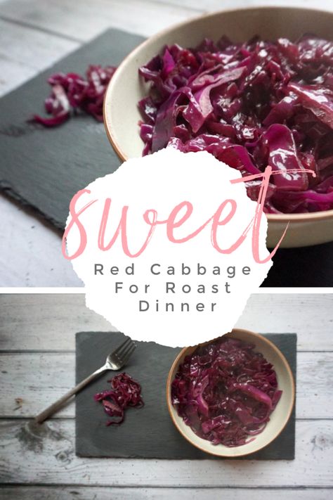 Sweet Red Cabbage For Roast Dinner ⋆ Extraordinary Chaos Christmas Red Cabbage Recipe, How To Cook Red Cabbage, Slow Cooker Red Cabbage, Brussel Sprouts With Pancetta, Cooked Red Cabbage, Roasted Red Cabbage, Roast Dinner Recipes, Sunday Roast Dinner, Cooking Brussel Sprouts