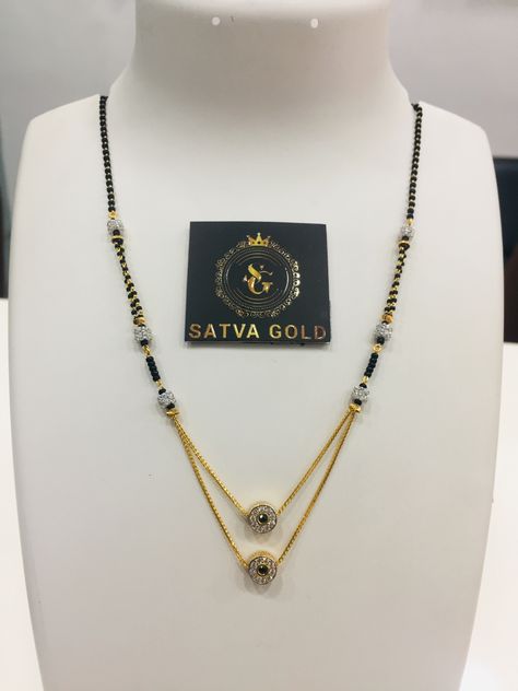 Mangalsutra Vati, Daily Wear Gold Mangalsutra Designs, Haldi Kunku, Short Gold Necklace, Temple Jewellery Earrings, Mangal Sutra, Mangalsutra Design, Bridal Necklace Designs, Gold Bangles For Women