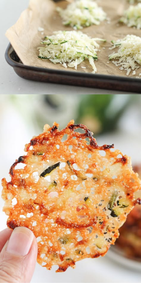 Unique Zucchini Recipes, Zucchini Parmesan Crisps, Parmesan Zucchini Chips, Zucchini Chips Recipe, Zucchini Crisps, Zucchini Parmesan, Parmesan Chips, Easy Zucchini Recipes, Parmesan Crisps