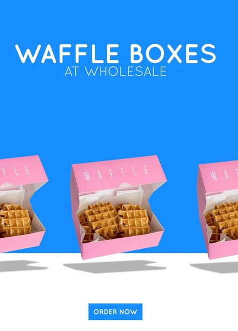 Packaging Diy Box, Takeaway Packaging, Packaging Diy, Waffle Toppings, Bakery Packaging, Belgian Waffles, Waffle Recipes, Retail Box, Diy Box