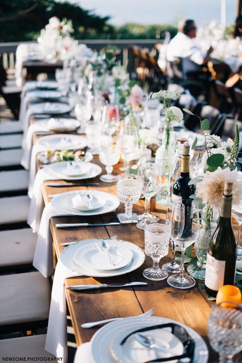 Chloe + Evan // Martin Johnson House — The Dainty Lion Round Table Settings, Wedding Flatware, Dining Wedding, Johnson House, Bohemian Beach Wedding, Martin Johnson, Beautiful Wedding Reception, La Jolla California, Wedding Place Settings