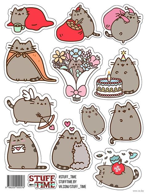 Unicorn Stickers Printable, Free Cute Stickers, Simple Scrapbook Layouts, Stickers Printable Free, Stikers Aesthetic, Note Cute, Pusheen Stickers, Cute Cat Stickers, Penanda Buku