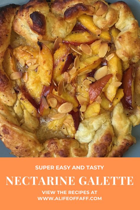 Nectarine Recipes Healthy, Nectarine Galette, Galette Recipes, Framed Recipes, Nectarine Recipes, Fruit Pie Filling, Galette Recipe, Scoop Of Ice Cream, Bake Something