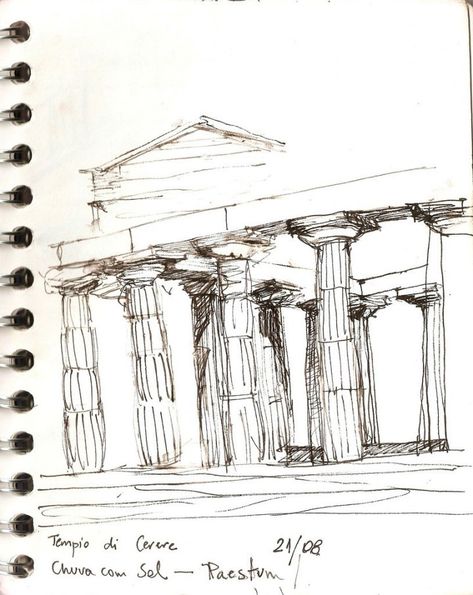 Greek Ruins Drawing, Ruins Drawing, Greek Ruins, Urban Sketching, Ancient Ruins, Athens, Drawing Sketches, Rome, Male Sketch