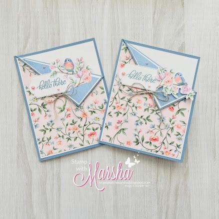 Stampin Up Flight And Airy Cards, Corner Fold Cards, Flight And Airy Stampin Up Cards, Stamping Up Cards Tutorials, Designer Paper Cards, Theme Nature, Bird Stamp, Hand Made Greeting Cards, Spring Cards