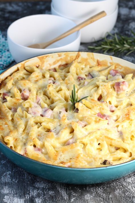 Ham Penne Pasta, Braiser Recipes, Baked Penne Pasta Recipes, Ham Pasta Recipes, Baked Penne Pasta, Le Creuset Recipes, Ham Pasta, Penne Pasta Recipes, Baked Penne