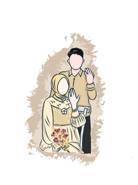 Pasangan menikah Engagement Card Design, Calligraphy Background, Bridesmaid Photoshoot, Love Cartoon Couple, Cartoon Couple, Engagement Card, Couple Picture, Muslim Couple Photography, Islamic Cartoon