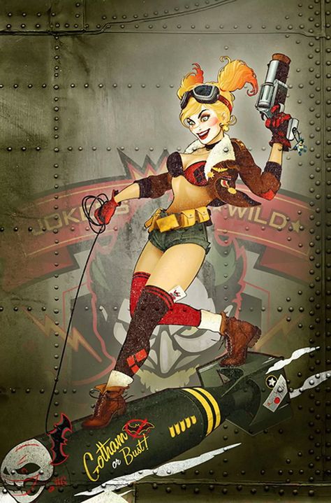 67 Harley Quinn Art Dc Bombshells, Justice League Dark, The Creeper, Harley Quinn Comic, Comic Villains, Superman Wonder Woman, Harley Quinn Art, Variant Covers, Nose Art