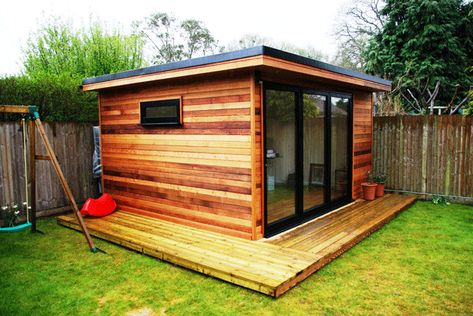 Home Gym Shed, Garden Office Ideas, Small Garden Office, Garden Office Shed, Gym Shed, Contemporary Garden Rooms, Garden Room Ideas, Garden Cabins, Studio Shed