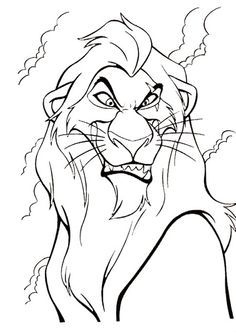 Scar from "The Lion King". Lion King Coloring Pages, Disney Colouring, Disney Colouring Pages, Scar Lion King, Lion Coloring Pages, Lion King Drawings, Disney Drawing, Walt Disney Characters, Il Re Leone