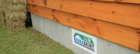 Shed Skirting - What to Put Around the Bottom of Your Shed - DURASKIRT™ for Life! Moble Homes Exterior Paint, Mobile Home Wood Skirting, House Skirting Ideas Exterior Diy, Mobile Home Foundation Ideas, Trailer Skirting Ideas Mobile Homes, Wood Skirting For Mobile Home, House Skirting Ideas, Shed Skirting, Trailer Skirting Ideas