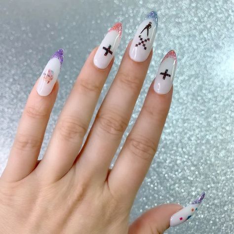 Txt Nail Art, Nail Art Kpop, Txt Nails, Blue Hour Txt, Txt Blue Hour, K Pop Nails, Txt Matching, Nail Picking, Waterslide Nail Decals