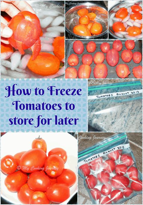 Freezing Tomatoes | How to Freeze Excess Tomatoes How To Freeze Roma Tomatoes, Freeze Tomatoes Whole, Tomatoes Freezing, Excess Tomatoes, How To Freeze Tomatoes, Freeze Food, Freezing Tomatoes, Freezing Vegetables, Freezing Food