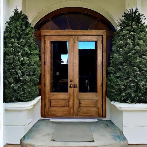 Antique Double Door - Etsy Pocket Door Pantry, Double Wood Front Doors, Antique French Doors, Double Doors Exterior, Interior Exterior Doors, Interior Sliding Barn Doors, Rustic Exterior, Cabin In The Mountains, Double Front Doors