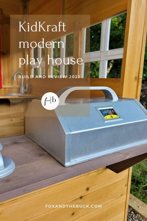 We built the KidKraft Modern Playhouse and lived to tell the tale. On the blog, I talk about how it went and the changes I plan to make. Kidkraft Modern Playhouse, Kidkraft Playhouse, Playhouse Diy, Modern Playhouse, Diy Playhouse, Daughter's Birthday, Wooden Playhouse, Play House, Host A Party