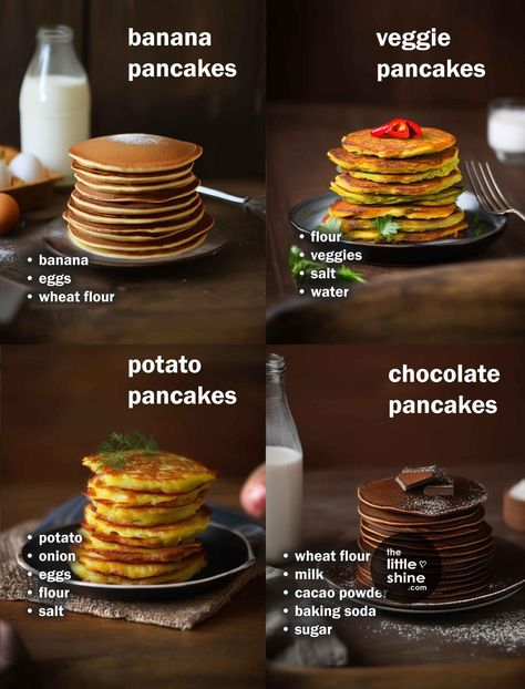 Creative Pancake Recipes, Home Workout Plans, Pancake Ideas, Veggie Pancakes, Iced Coffee Recipes, Healthy Pancakes, Culinary Cooking, Homemade Cookbook, Homemade Sauce Recipes