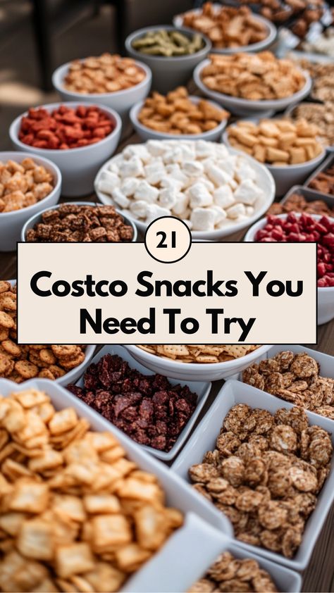 A variety of Costco snacks, including savory and sweet treats, perfect for parties or everyday cravings. Bulk Snack Ideas, Best Costco Appetizers, Best Costco Buys, Best Costco Snacks, Hotel Snacks, Costco Must Haves, Costco Party Food, Costco Appetizers, Costco Snacks