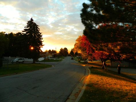 Neighborhood Astethic, 2000s Neighborhood Aesthetic, Nostalgic Neighborhood, Autumn Neighborhood, Neighborhood Photography, Neighborhood Street, Old Neighborhood, Chevy Traverse, Midwest Emo